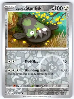 Galarian Stunfisk 106 Common Journey Together Pokemon Reverse Holo - Image 1