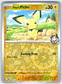 Ethan's Pichu 071 Common Destined Rivals Pokemon Reverse Holo - Image 1