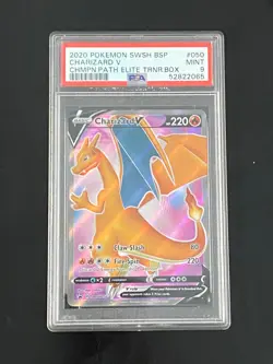 Charizard V 050/073 Champion's Path Elite Trainer Box Pokemon PSA 9 - Image 1