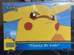 2000 Topps Pokemon Pikachu Re-Volts OR3 Orange Islands Blue Logo - Image 1