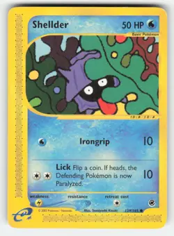 Pokemon SHELLDER 129 Expedition Base Set MP - Image 1