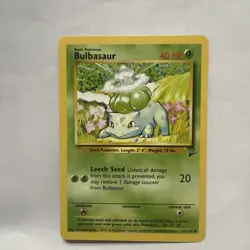 Pokemon Card Bulbasaur Base Set 2 Common 67/130 Near Mint - Image 1