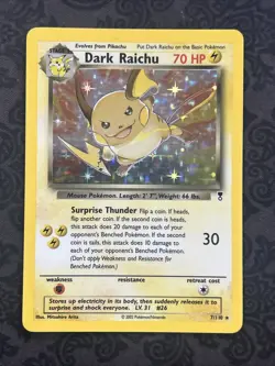 Dark Raichu 7/110 — Pokemon Legendary Collection (2002) — Holo - Image 1