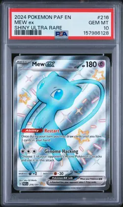 2024 POKEMON PAF EN-PALDEAN FATES SHINY ULTRA RARE #216 MEW EX PSA 10 - Image 1