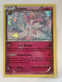 Pokemon TCG Sylveon 72/111 XY Furious Fists Holo Rare Holo Cracked Ice 2014 - Image 2