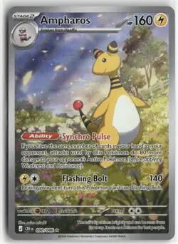 AMPHAROS 090/086 HOLO ILLUSTRATION RARE CHAOS RISING POKEMON NEAR MINT - Image 1