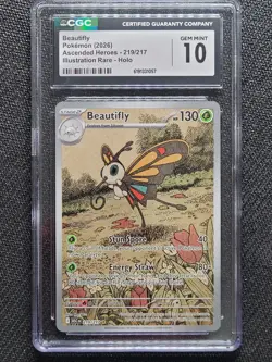 Pokemon Beautifly 219/217 Illustration Rare Ascended Heroes - CGC 10 - Image 3