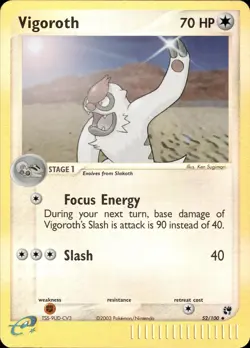 Vigoroth 52/100 Uncommon Sandstorm Pokemon Reverse Holo Lightly Played - Image 1