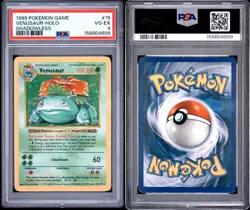 1999 POKEMON GAME BASE SET SHADOWLESS #15 VENUSAUR-HOLO PSA 4 - Vintage WOTC - Image 3