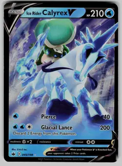 Ice Rider Calyrex V 045/198 Holo V Rare Chilling Reign Pokemon Near Mint - Image 1