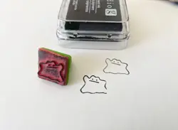 Ditto Rubber Stamp, Vintage 1999 Pokemon Rose Art Replacement with Ink Pad - Image 1