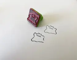 Ditto Rubber Stamp, Vintage 1999 Pokemon Rose Art Replacement with Ink Pad - Image 2
