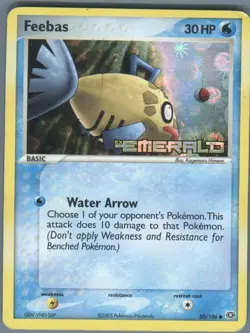 Feebas 50/106 Common Emerald Pokemon Reverse Holo Moderately Played - Image 1
