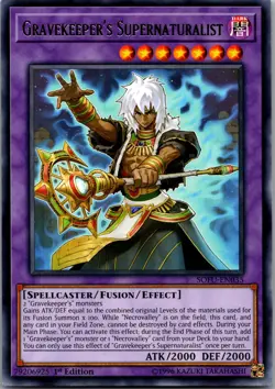 Gravekeeper's Supernaturalist SOFU-EN035 Rare Soul Fusion Yu-Gi-Oh LP - Image 1