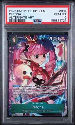 PSA 10 Perona (Alternate Art) OP12-034 Legacy of the Master Foil English - Image 1