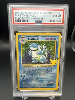 PSA 10 Blastoise Holo 2/102 Celebrations Classic Collection Pokemon 2021 - Image 1