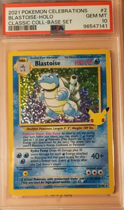 2021 Pokemon Blastoise Celebrations Classic Collection Holo 2/102 PSA 10 GEM 👍 - Image 1