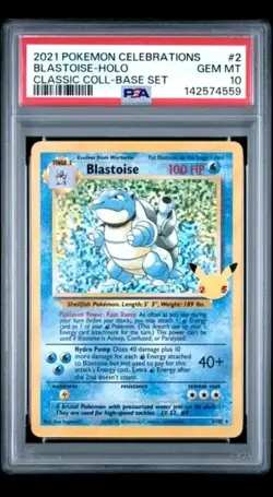 2021 Pokemon Celebrations Blastoise-Holo PSA 10 Gem Mint Classic Collection - Image 1