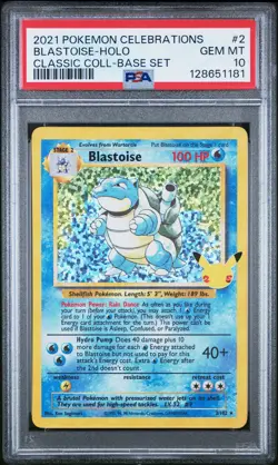 2021 POKEMON CELEBRATIONS CLASSIC COLLECTION #2 BLASTOISE HOLO PSA 10 - Image 1