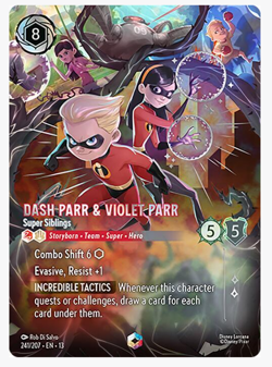 Disney Lorcana Dash Parr & Violet Parr Siblings 241/207 Enchanted Holo *IN HAND* - Image 1