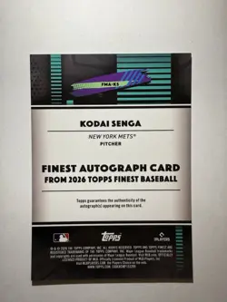2026 Topps Finest Baseball Kodai Senga Mets Autograph Insert Card FMA-KS - Image 2