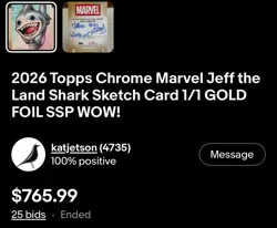 *1/1 Gold Foil Sketch Card* PSA NM 2025/2026 Topps Chrome Marvel CAPTAIN AMERICA - Image 3