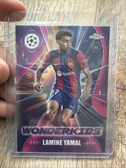 Lamine Yamal Wonder Kids 2023-24 Topps Chrome Rookie Card WK-3 RC - Image 1