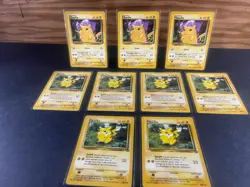 Vintage Pokemon Pikachu Lot Base Set Jungle WOTC 9 Cards 58/102 60/64 LP MP - Image 1