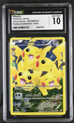CGC 10 Pikachu Generations Radiant (Collection) RC29/RC32 Holo Pokemon Card - Image 1