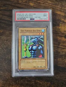PSA 9 The Furious Sea King LOB-033 1st Edition Yu-Gi-Oh! Mint 2002 - Image 1