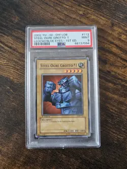 PSA 9 Steel Ogre Grotto #1 LOB-112 1st Edition Yu-Gi-Oh! Mint 2002 - Image 1