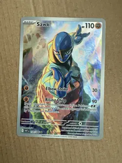 Pokemon TCG Sawk 130/086 White Flare Illustration English Full Art, Rare Card - Image 1
