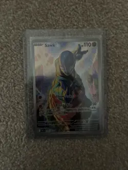 Pokemon TCG Sawk 130/086 White Flare Illustration Rare Card - Image 1