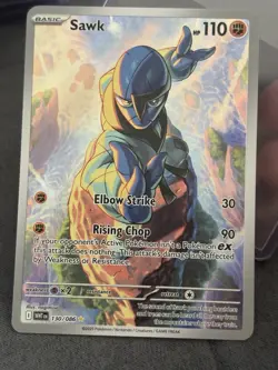 Pokemon TCG Sawk Illustration Rare Card White Flare, 130/086, S&V - Image 1