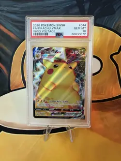 Pokemon Pikachu VMAX 044/185 SWSH FA Vivid Voltage TCG #044 2020 - PSA 10 - Image 1