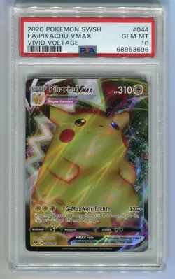 2020 Pokemon SWSH Vivid Voltage #044/185 FULL ART PIKACHU VMAX PSA 10 - Image 1