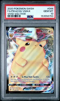 2020 Pokemon SWSH Vivid Voltage FA Pikachu Vmax 044/185 PSA 10 Gem Mint - Image 1
