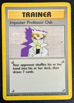 Pokemon Imposter Professor Oak Base Set Unlimited 73/102 LP Vintage WOTC - Image 1