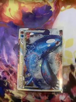 Pokemon TCG Card Kyogre and Groudon Legend Top 87/90 HGSS Undaunted Holo DAMAGED - Image 1