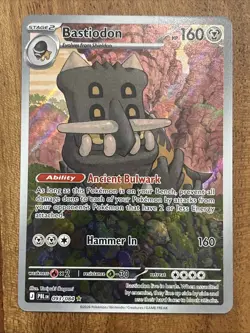 Pokemon TCG Bastiodon 093/084 Me05: Pitch Black Illustration Rare NM Card - Image 1