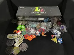 Pokemon TCG ETB LOT - Arceus mat, Pokeball Card Holder, Pins, Sleeves, Dice+more - Image 1
