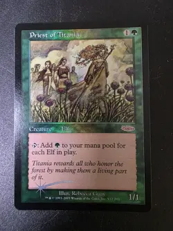 Priest of Titania 5/12 F03 Foil DCI Promo Green Rebecca Guay 2003 MTG - Image 1