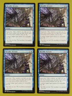 Metallic Rebuke x4 Aether Revolt 4x Playset Magic the Gathering MTG - Image 1