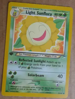 Light Sunflora 72/105 1st Edition Common Non-Holo Neo Destiny Set Pokemon LP - Image 1