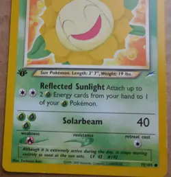 Light Sunflora 72/105 1st Edition Common Non-Holo Neo Destiny Set Pokemon LP - Image 3