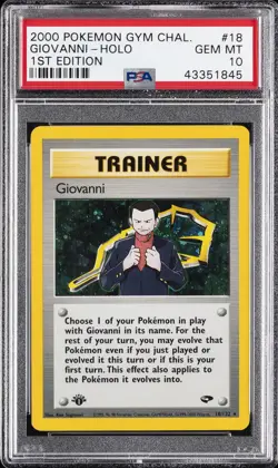2000 POKEMON GYM CHALLENGE 1ST EDITION #18 GIOVANNI-HOLO PSA 10 - Image 1