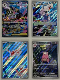 Pokemon TCG PITCH BLACK Full Rare Art LOT X4 CHANDELURE SLOWBRO GOLDEEN SILVALLY - Image 1