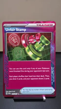 Unfair Stamp 165/167 ACE SPEC Rare Twilight Masquerade Pokemon Holo NM Mint - Image 1