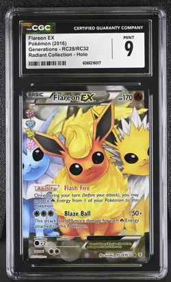 CGC 9 Flareon EX Generations Radiant (Collection) RC28/RC32 Holo Pokemon Card - Image 1