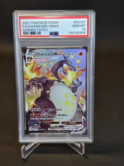 Pokemon TCG Charizard VMAX SV107 Shining Fates PSA 10 - Image 1
